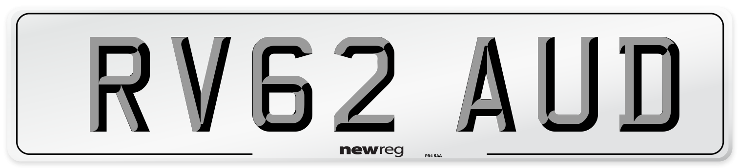 RV62 AUD Number Plate from New Reg
